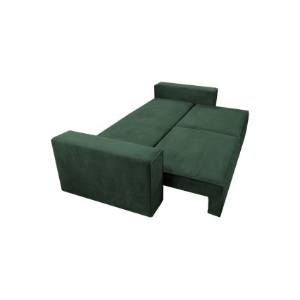 Sofá plegable de tres plazas con espacio de almacenamiento RONDA verde