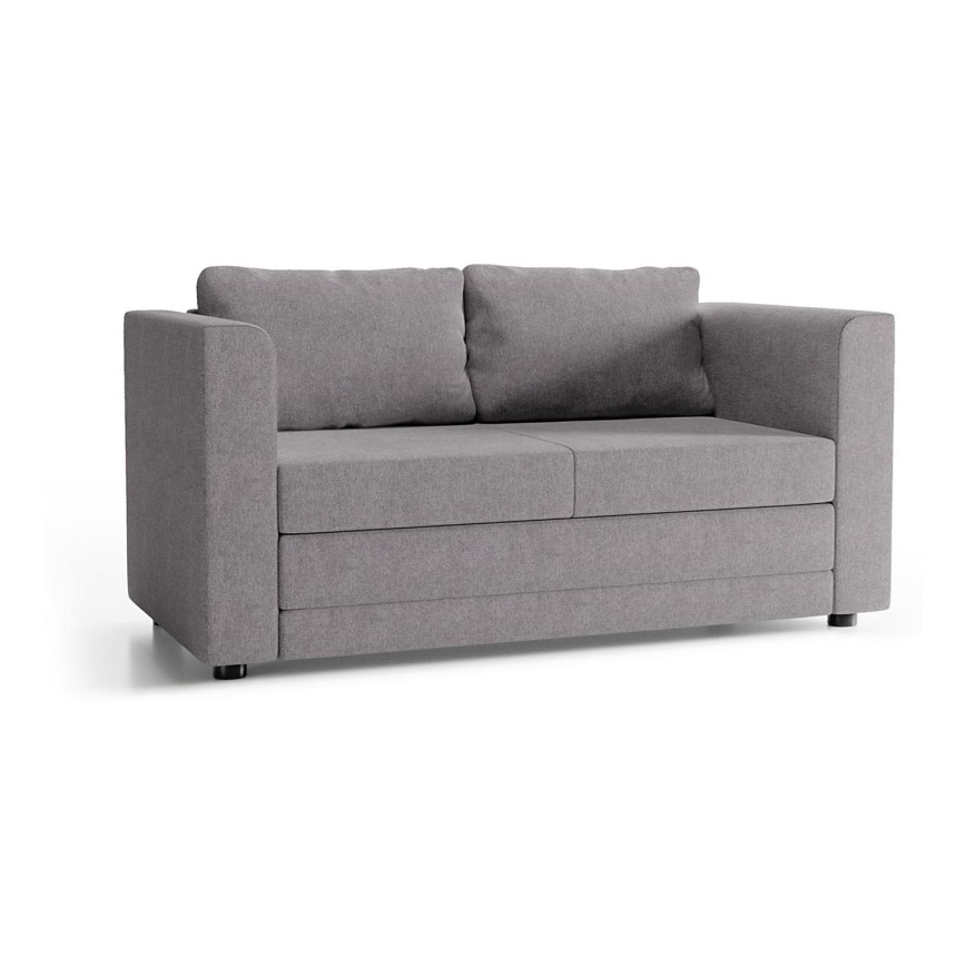 Sofá plegable tapizado de dos plazas con reposabrazos LAYLA gris