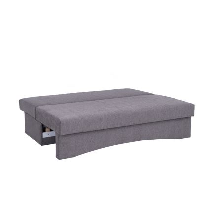 Sofá plegable tapizado de tres plazas sin reposabrazos PAUL gris