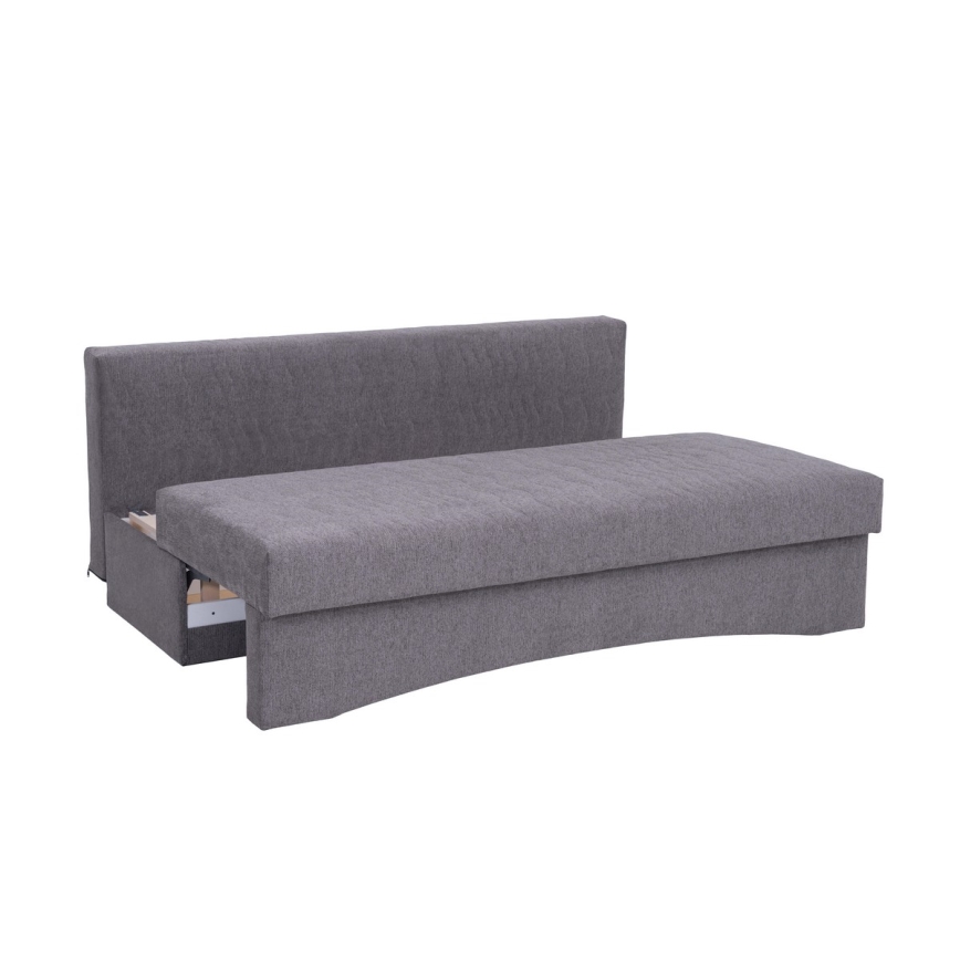 Sofá plegable tapizado de tres plazas sin reposabrazos PAUL gris