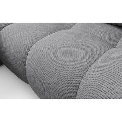 Sofá esquinero tapizado en L ALMADA, convertible con arcón, orientación izquierda, gris