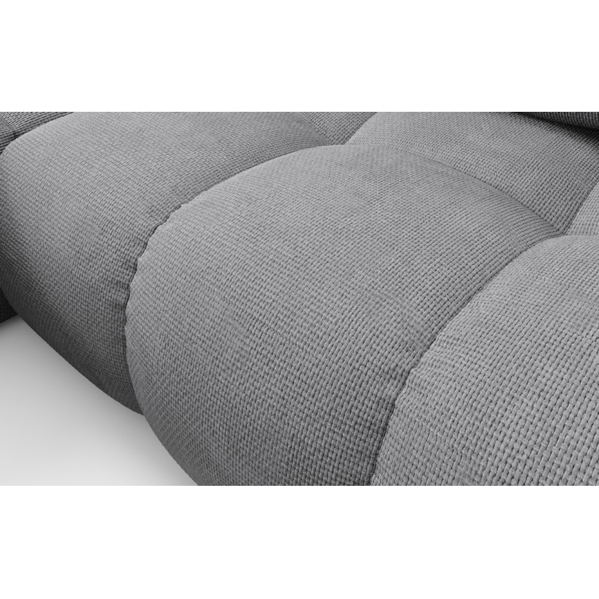Sofá esquinero tapizado en L ALMADA, convertible con arcón, orientación izquierda, gris