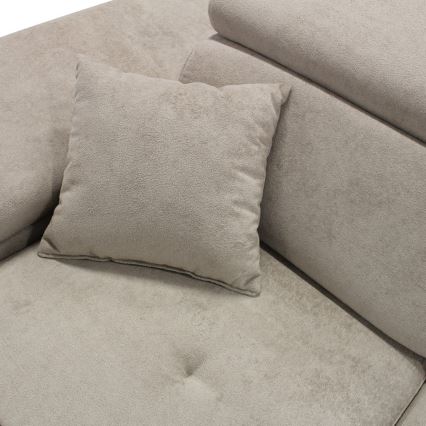 Sofá rinconero en forma de L tapizado y plegable CASTELO izquierda gris