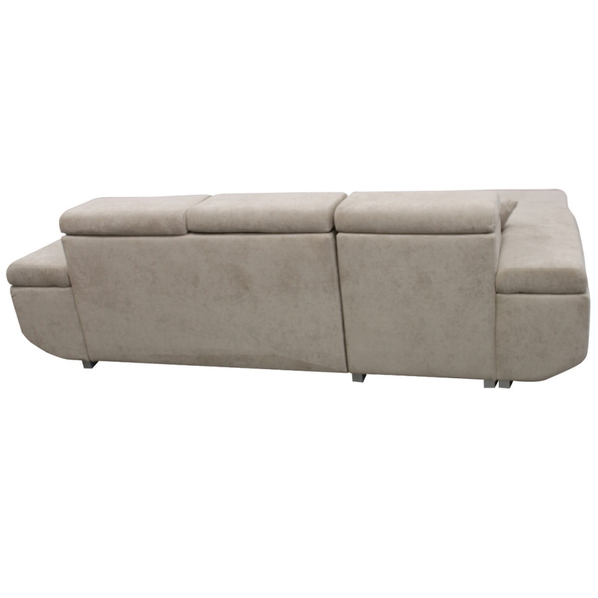 Sofá rinconero en forma de L tapizado y plegable CASTELO izquierda gris
