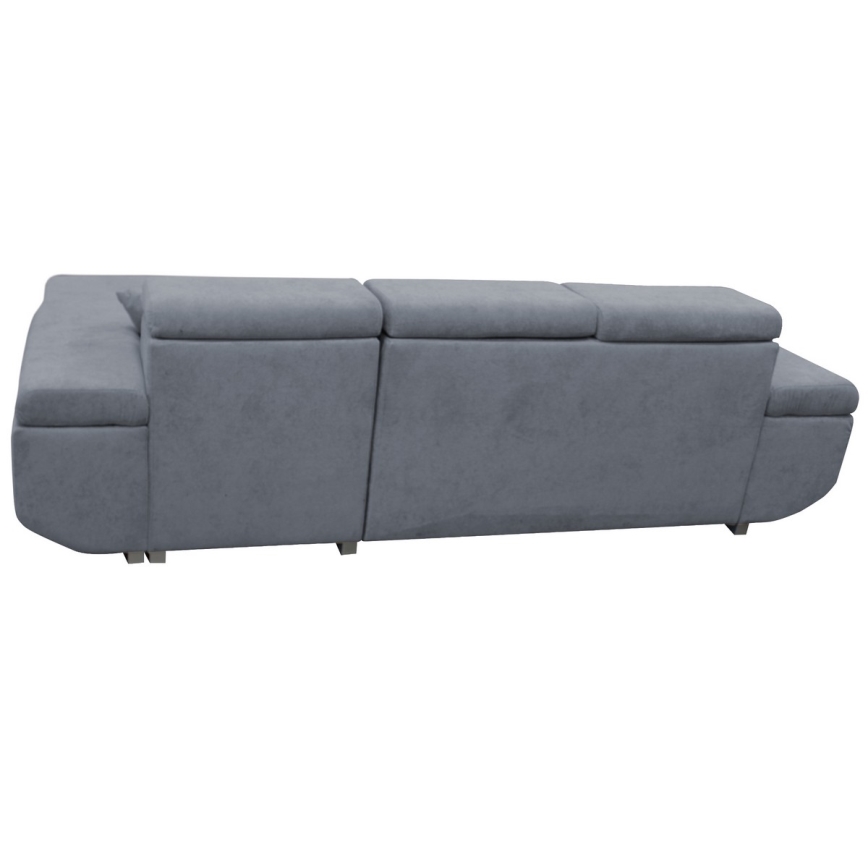 Sofá rinconero en forma de L tapizado y plegable CASTELO izquierda gris oscuro
