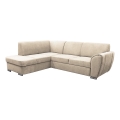 Sofá rinconero en forma de L tapizado y plegable SERPA izquierda beige