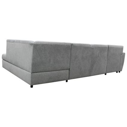 Sofá rinconero en forma de U tapizado y plegable SERPA derecho gris