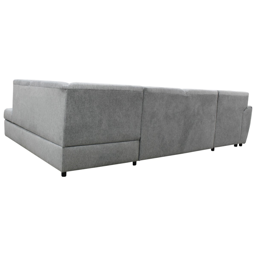 Sofá rinconero en forma de U tapizado y plegable SERPA derecho gris