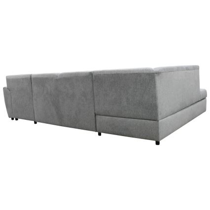 Sofá rinconero en forma de U tapizado y plegable SERPA izquierda gris