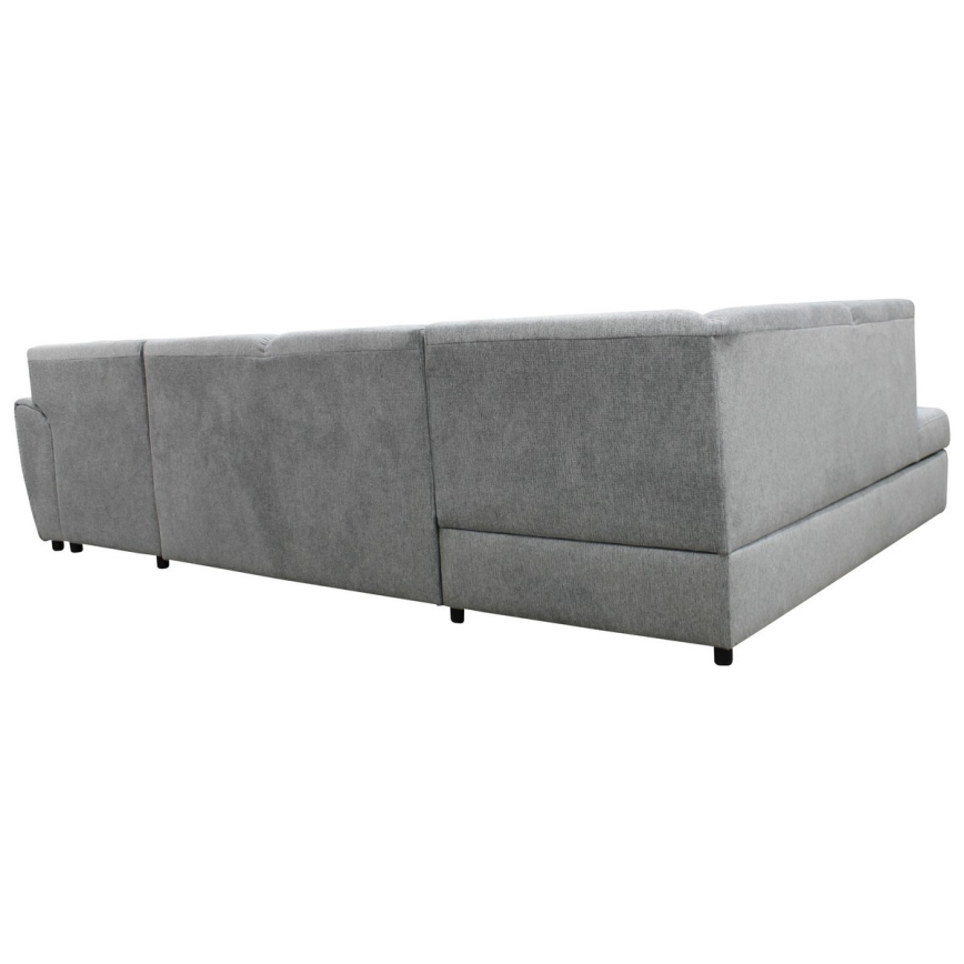 Sofá rinconero en forma de U tapizado y plegable SERPA izquierda gris