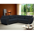 Sofá rinconero en forma de U tapizado y plegable VISEU derecho antracita/negro