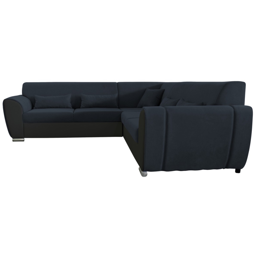 Sofá rinconero en forma de U tapizado y plegable VISEU derecho antracita/negro