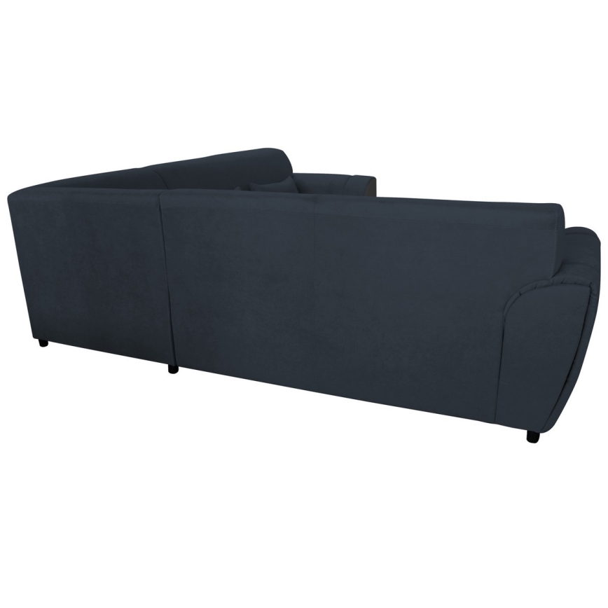 Sofá rinconero en forma de U tapizado y plegable VISEU izquierda antracita/negro