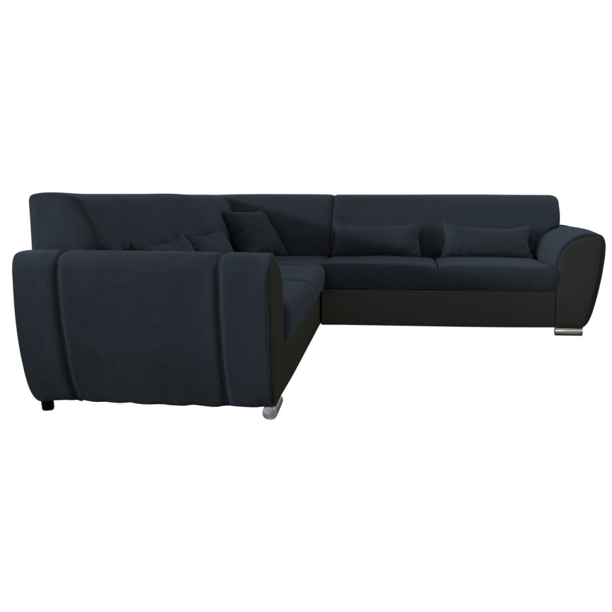 Sofá rinconero en forma de U tapizado y plegable VISEU izquierda antracita/negro