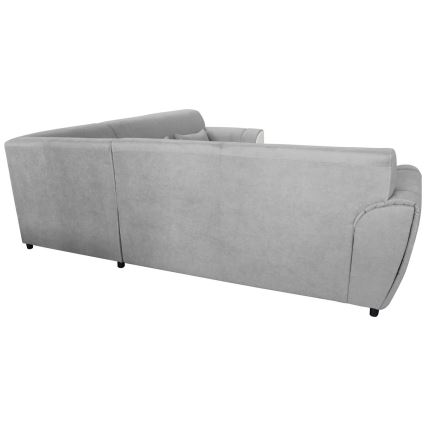 Sofá rinconero en forma de U tapizado y plegable VISEU izquierda gris/blanco