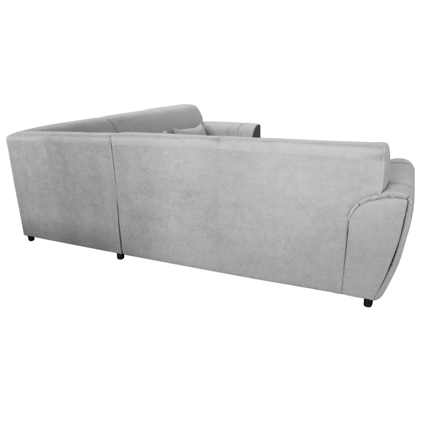 Sofá rinconero en forma de U tapizado y plegable VISEU izquierda gris/negro