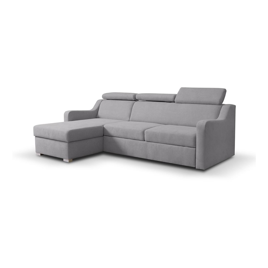 Sofa rinconero modular con espacio de almacenamiento PORTO gris