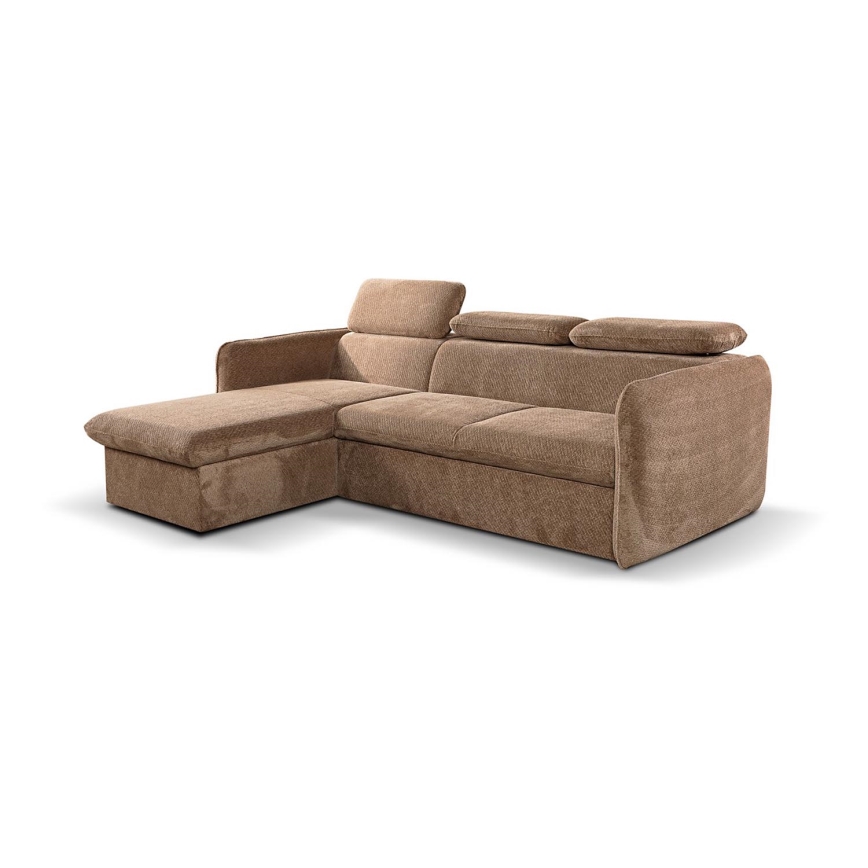 Sofá rinconero plegable con espacio de almacenamiento BEJA beige izquierdo