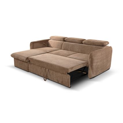 Sofá rinconero plegable con espacio de almacenamiento BEJA beige izquierdo