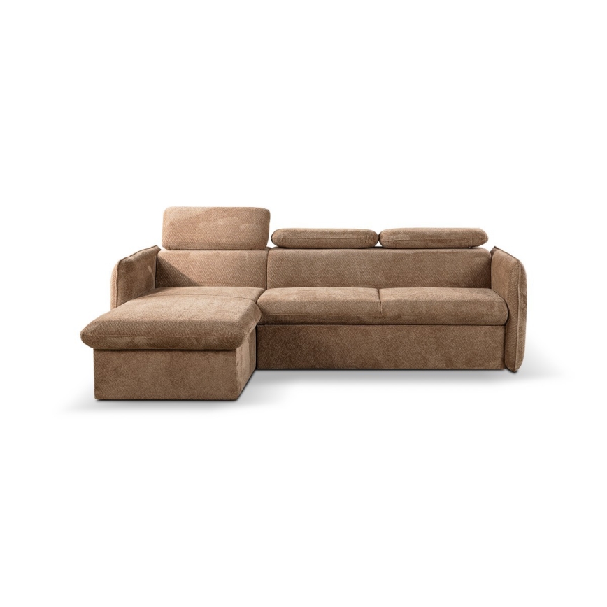 Sofá rinconero plegable con espacio de almacenamiento BEJA beige izquierdo