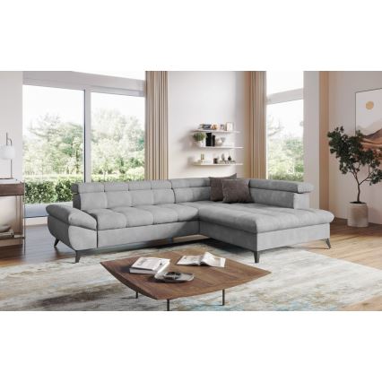 Sofá rinconero plegable MARANO derecho gris