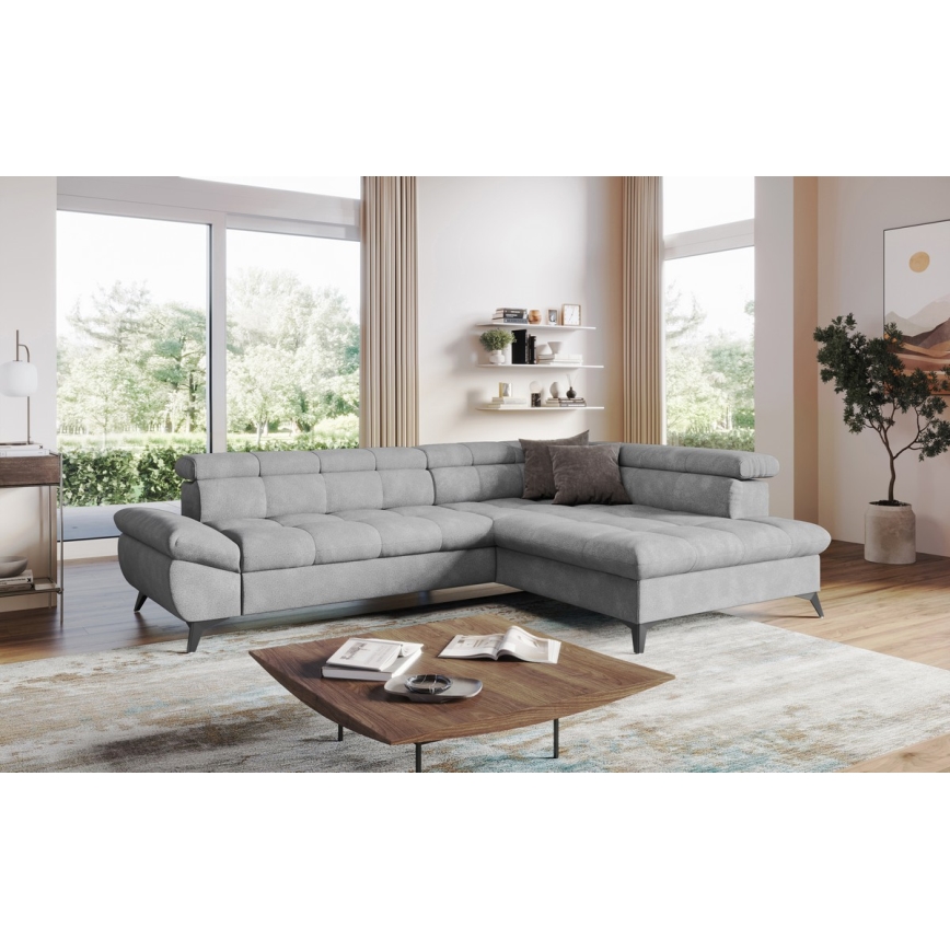 Sofá rinconero plegable MARANO derecho gris