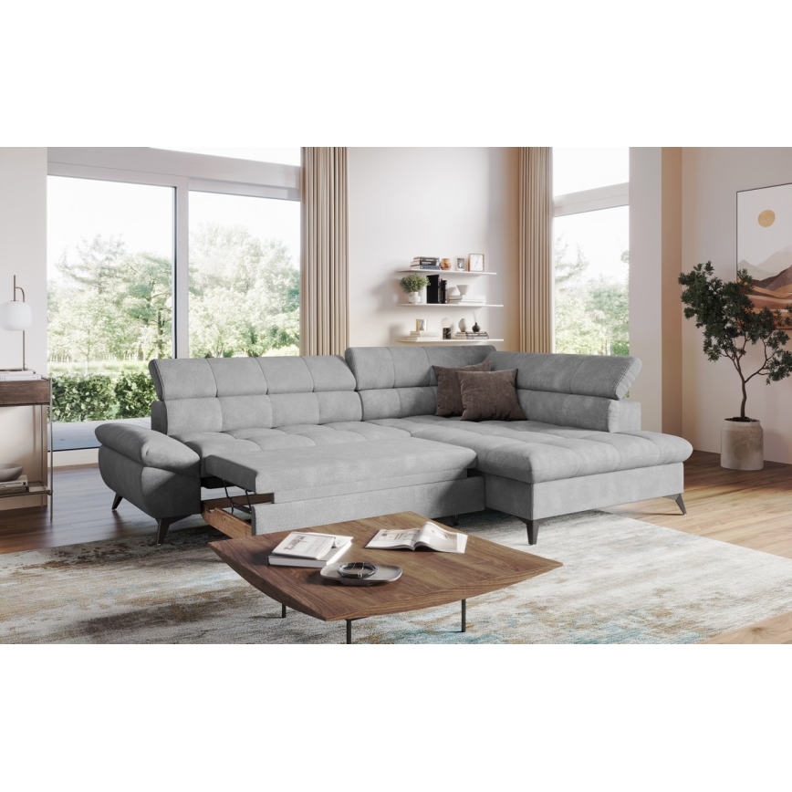 Sofá rinconero plegable MARANO derecho gris