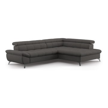 Sofá rinconero plegable MARANO derecho negro
