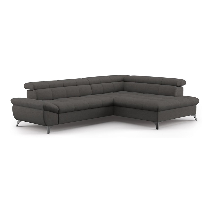 Sofá rinconero plegable MARANO derecho negro