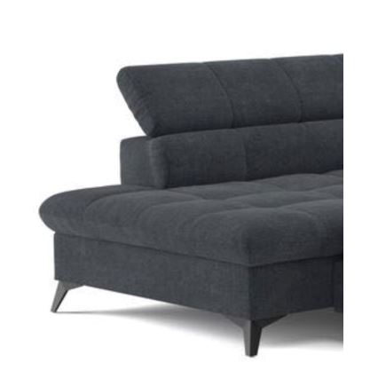 Sofá rinconero plegable MARANO derecho negro