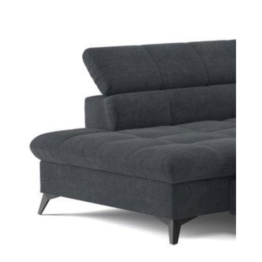 Sofá rinconero plegable MARANO derecho negro