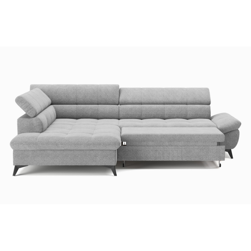 Sofá rinconero plegable MARANO izquierda gris