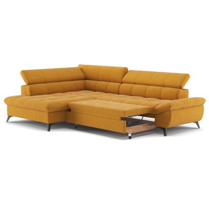 Sofá rinconero plegable MARANO izquierda naranja