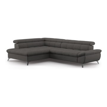 Sofá rinconero plegable MARANO izquierda negro