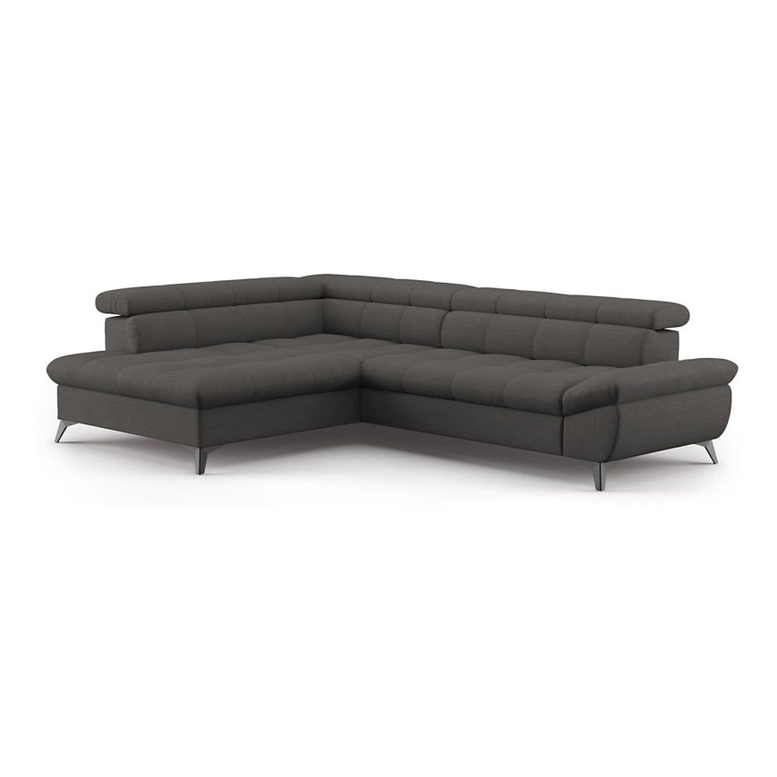 Sofá rinconero plegable MARANO izquierda negro