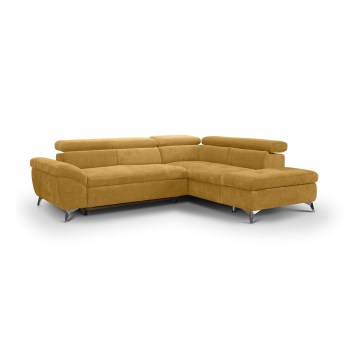 Sofá rinconero plegable SALERNO derecho amarillo
