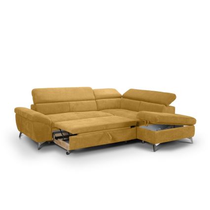 Sofá rinconero plegable SALERNO derecho amarillo