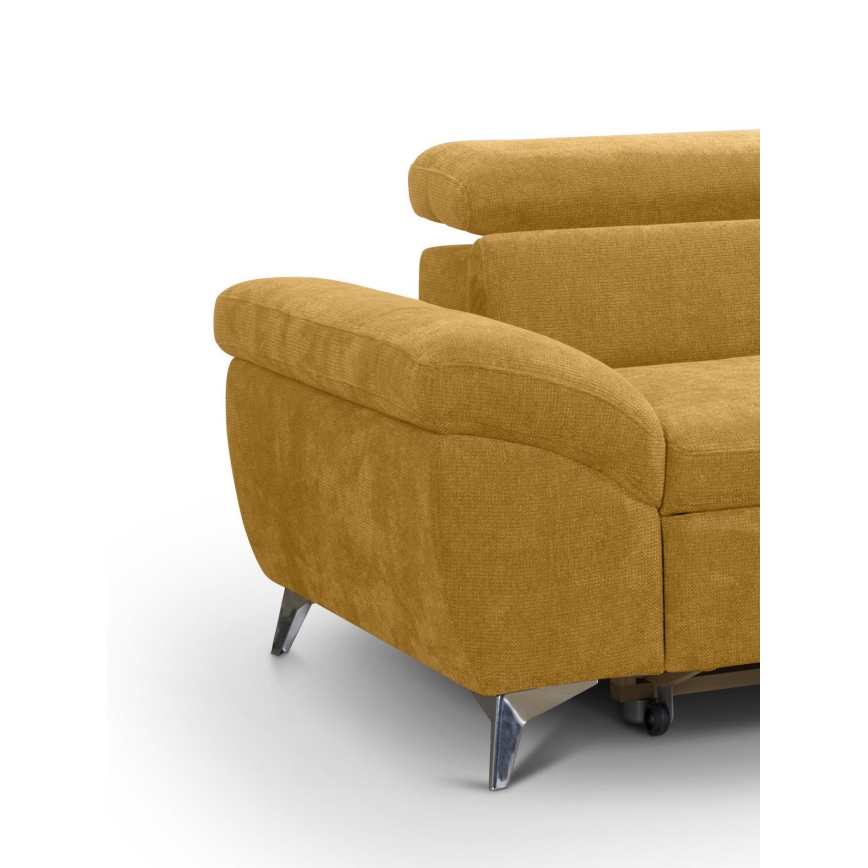 Sofá rinconero plegable SALERNO derecho amarillo