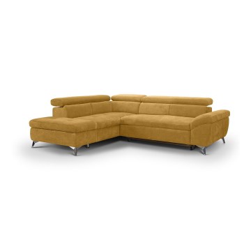Sofá rinconero plegable SALERNO izquierda amarillo