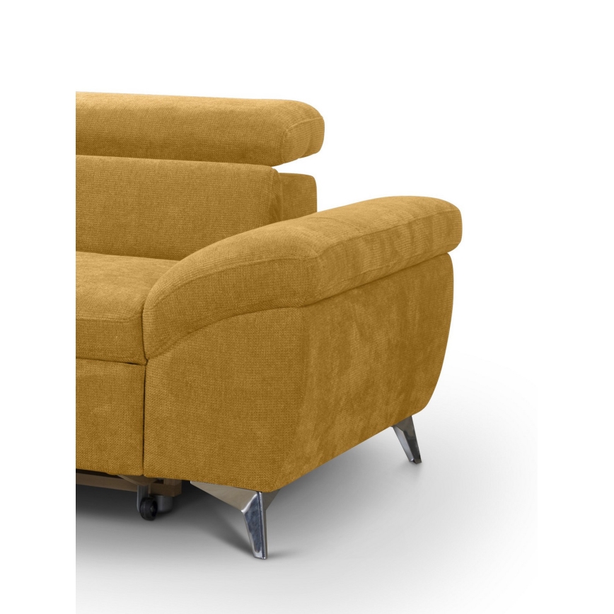 Sofá rinconero plegable SALERNO izquierda amarillo