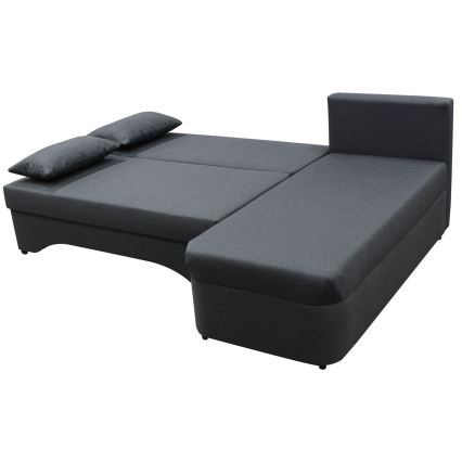 Sofá rinconero universal en forma de U tapizado y plegable ALMEIDA antracita