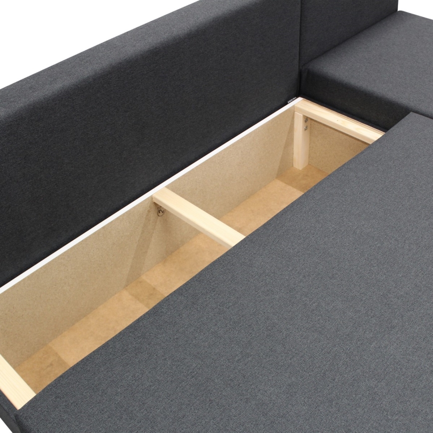 Sofá rinconero universal en forma de U tapizado y plegable ALMEIDA antracita