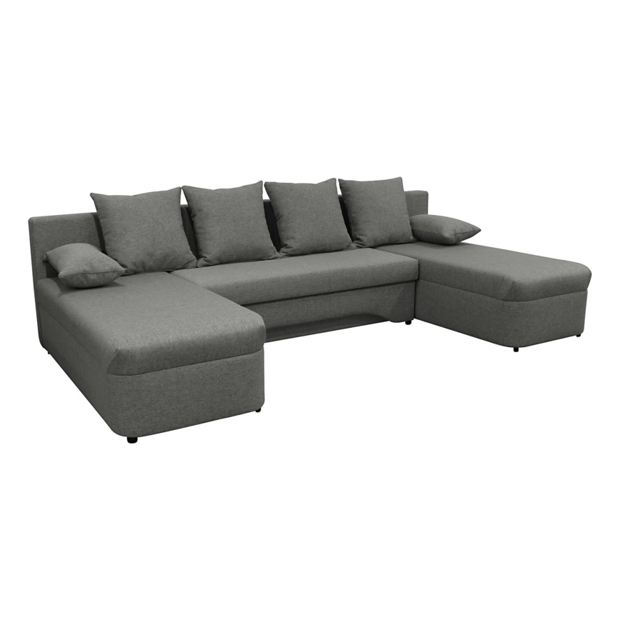 Sofá rinconero universal en forma de U tapizado y plegable ALMEIDA antracita