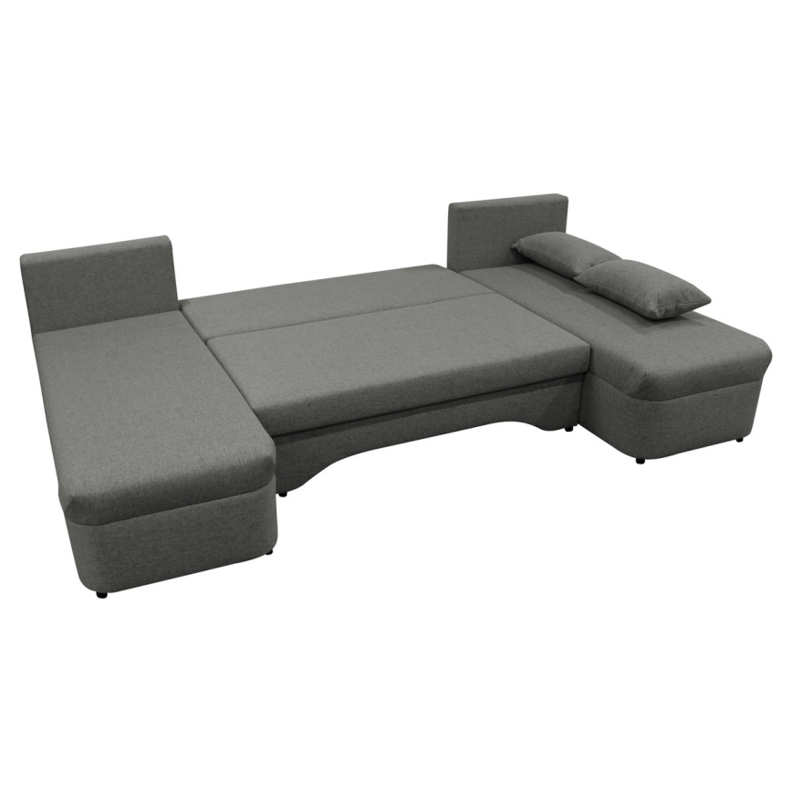 Sofá rinconero universal en forma de U tapizado y plegable ALMEIDA antracita
