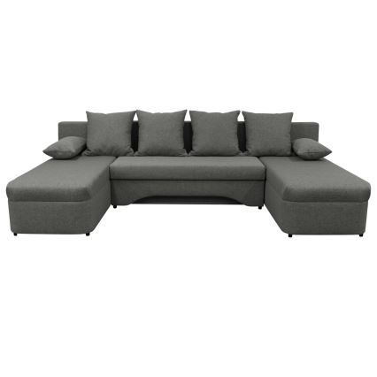 Sofá rinconero universal en forma de U tapizado y plegable ALMEIDA antracita