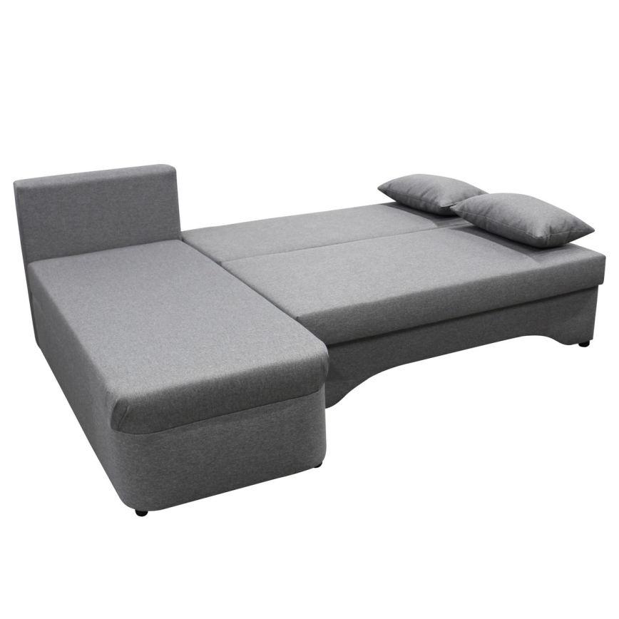 Sofá rinconero universal en forma de U tapizado y plegable ALMEIDA gris