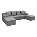 Sofá rinconero universal en forma de U tapizado y plegable ALMEIDA gris