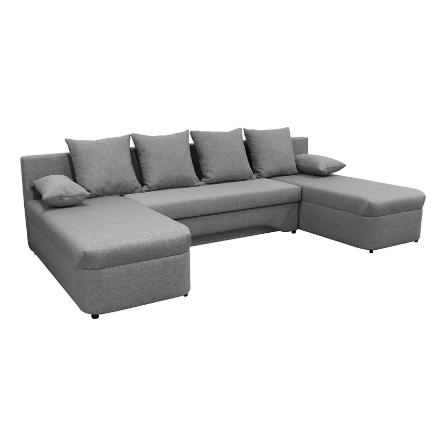 Sofá rinconero universal en forma de U tapizado y plegable ALMEIDA gris