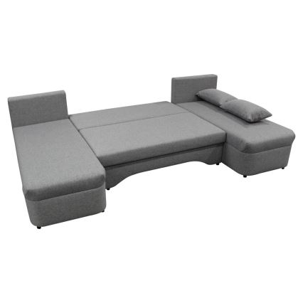 Sofá rinconero universal en forma de U tapizado y plegable ALMEIDA gris