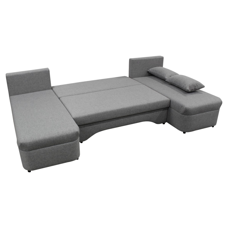 Sofá rinconero universal en forma de U tapizado y plegable ALMEIDA gris
